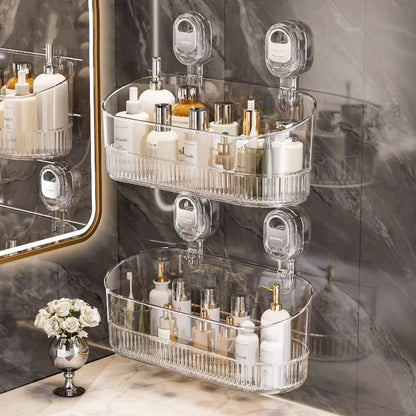 No-Drill Bathroom Suction Storage Box – Large Capacity & Strong Load-Bearing