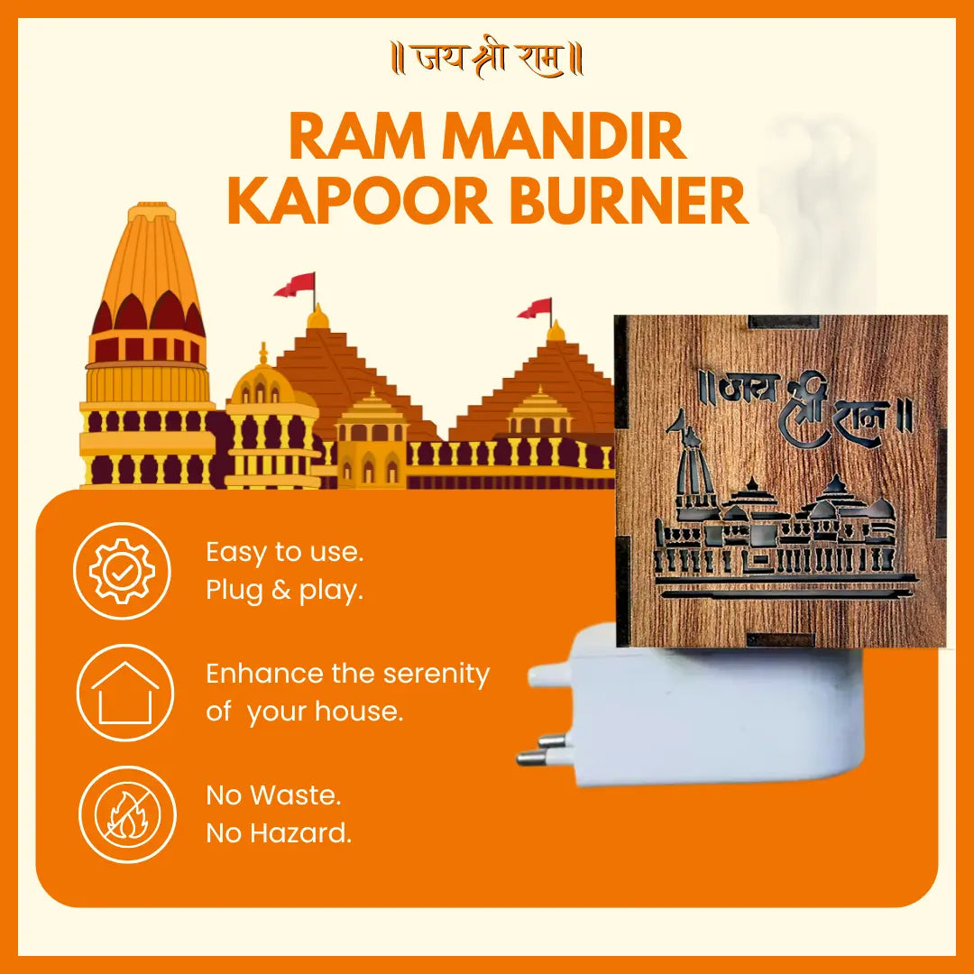 3-IN-1 Ayodhya Ram Mandir Electric Kapoor Burner & Night lamp Secondary image