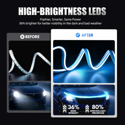 🔥【Dynamic Scan HoodBeam Kit】- 50% OFF! Light up your hood with hypnotic smooth scanning effects! ✨🚗