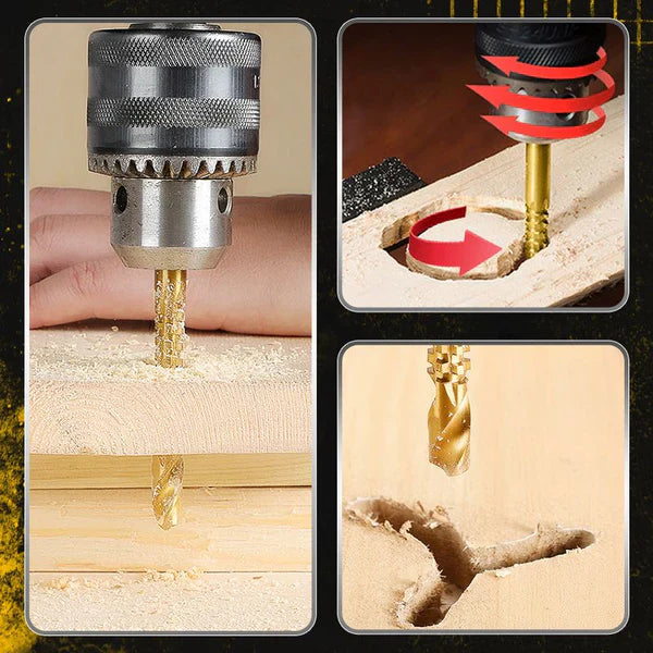 Carbon drill bits with titanium coating, made of high-strength steel (pack of 6)