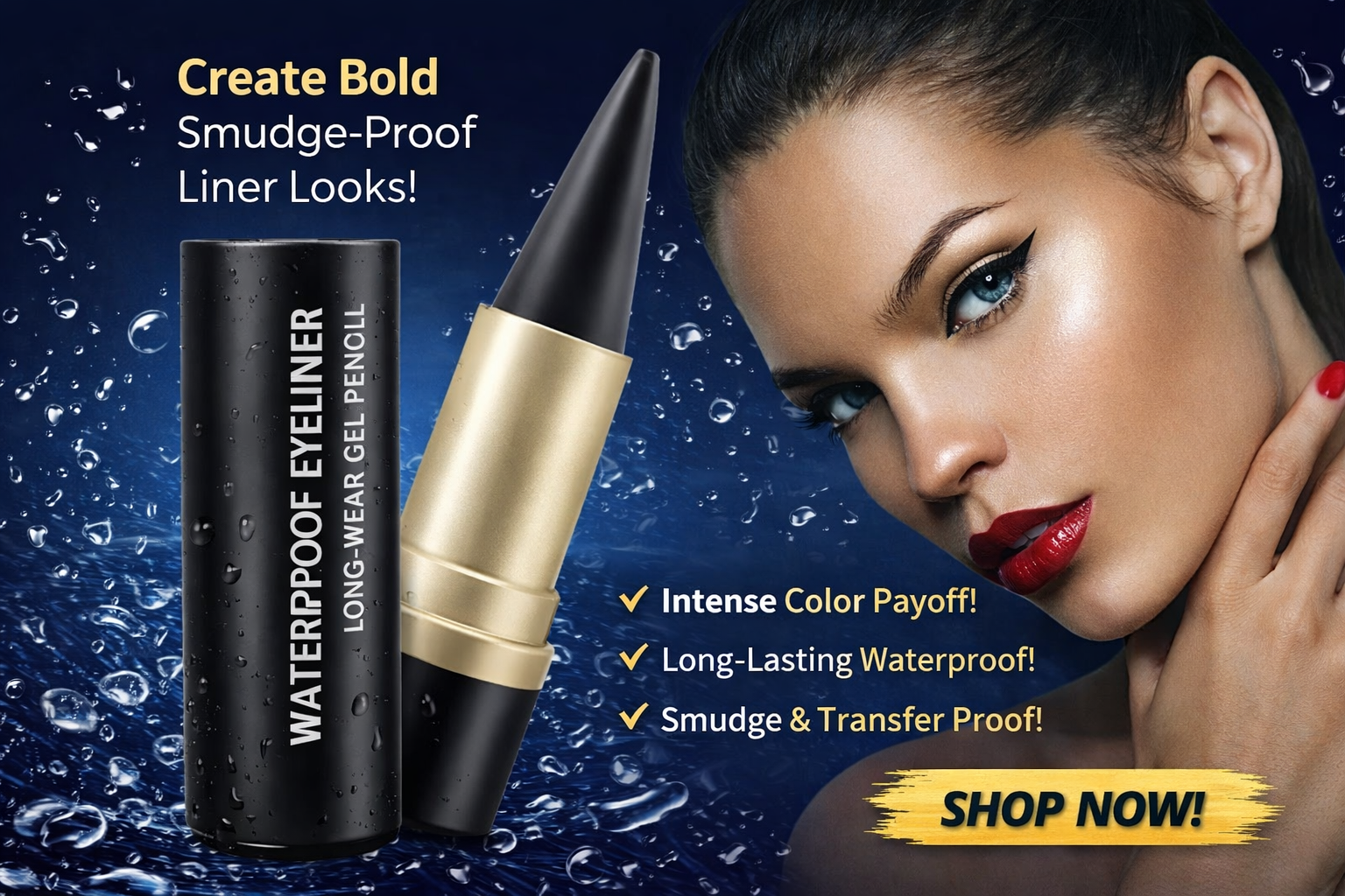 ✨ BUY 1 GET 1 FREE! 💥 Matte Fast-Drying Eyeliner – Waterproof, Long-Lasting & Perfect for Any Look 👁️🖤