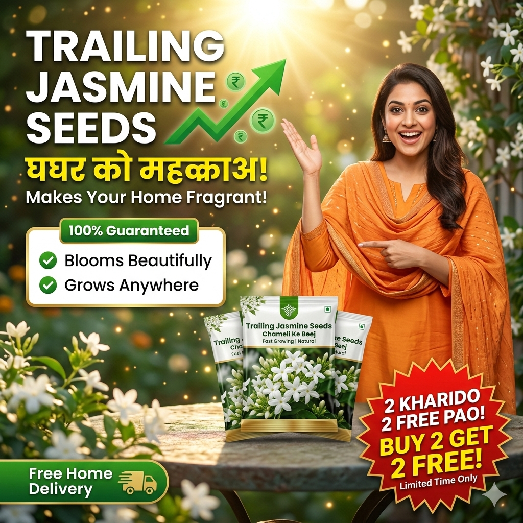 🌱BUY 1 GET 1 FREE Trailing Jasmine Seeds – Perennial Blooms & Fragrant Garden Elegance 🌸 With Plant Growth Supplement