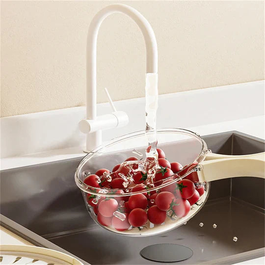 Rinsing Basket: The ultimate all-in-one dishwashing, draining and storage basket