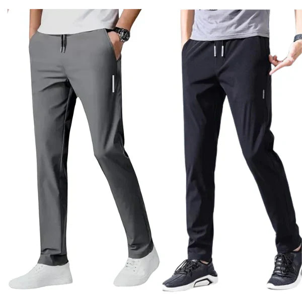 SportFlex™ - Combo of 2 Men's Sports Regular Fit Lycra Track Pants Main image