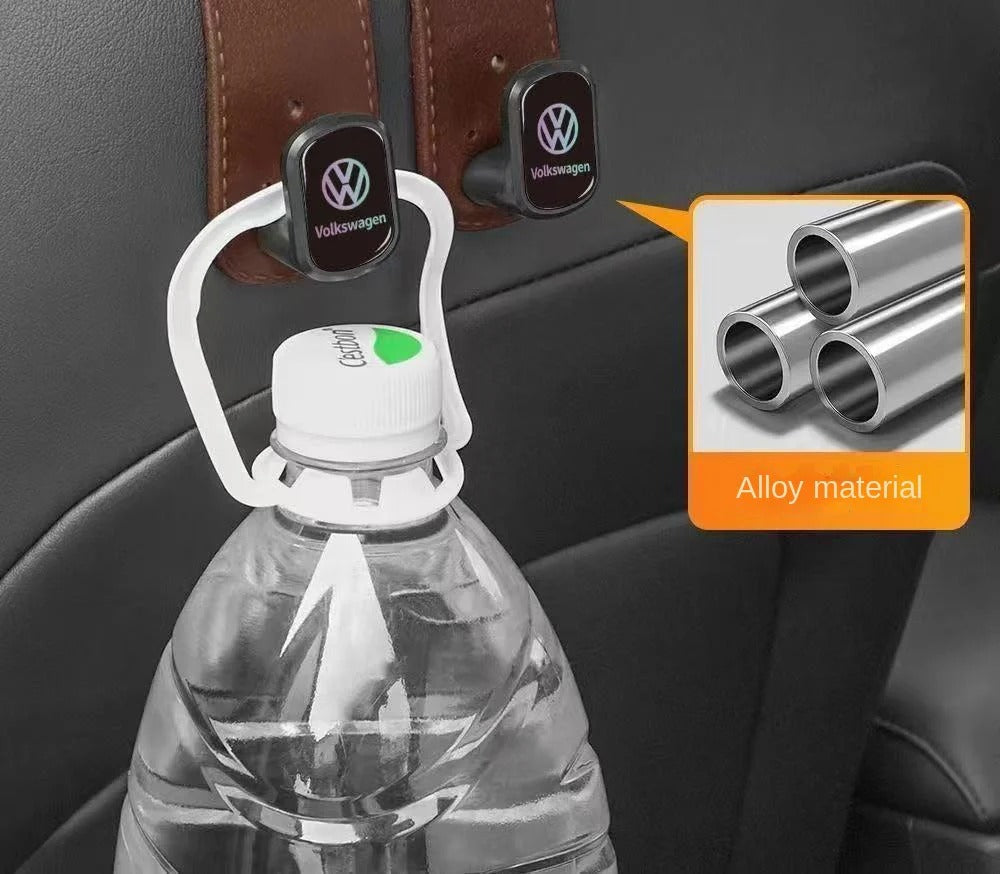 Car Seat Hook with Car Logo, Rear Seat Car Hook, Multifunctional Rear Seat Thickened Hanger for Car Interior