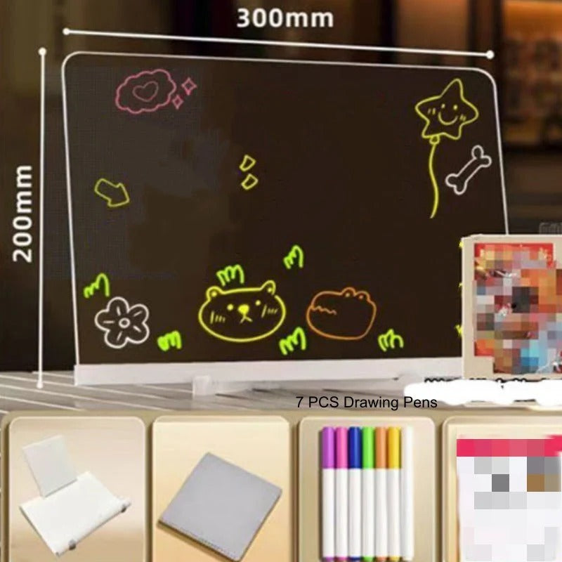 🔥Black Friday Sale 🎁Erasable Light-Up Acrylic Drawing Board with Stand