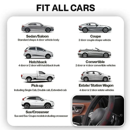 Gripex 2025 UltraGrip Breathable Leather Steering Wheel Cover | Anti-Slip, Universal Fit