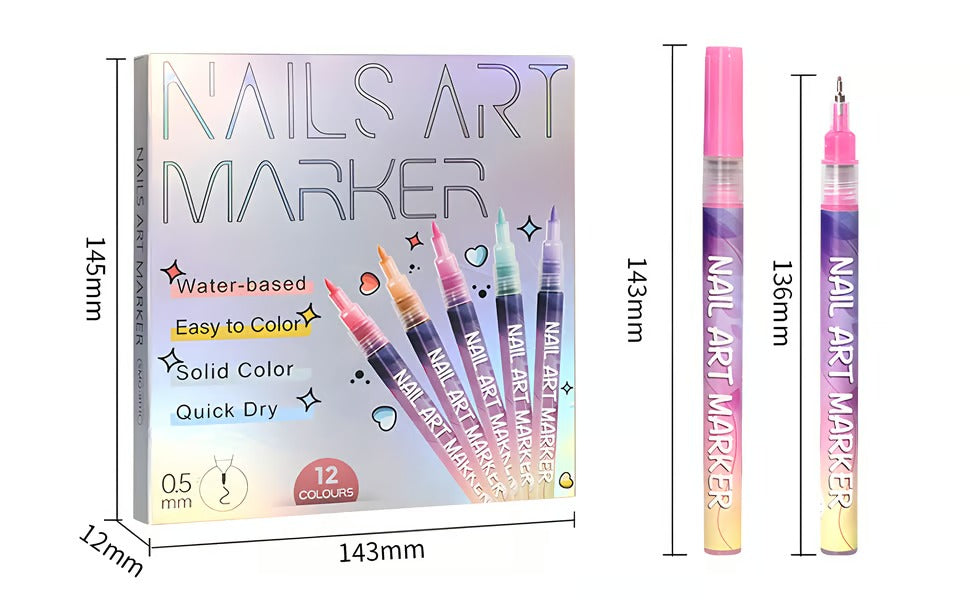 🎁HOT SALE 50% OFF⏳🎨12 Colors Nail Art Pens Set🔥