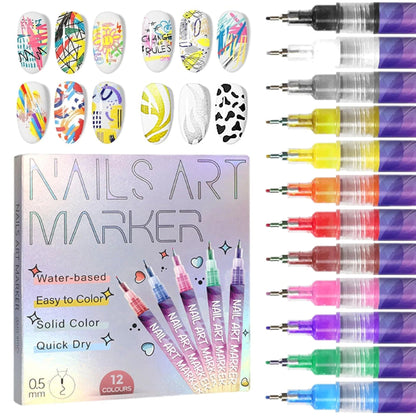 🎁HOT SALE 50% OFF⏳🎨12 Colors Nail Art Pens Set🔥