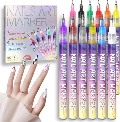 🎁HOT SALE 50% OFF⏳🎨12 Colors Nail Art Pens Set🔥