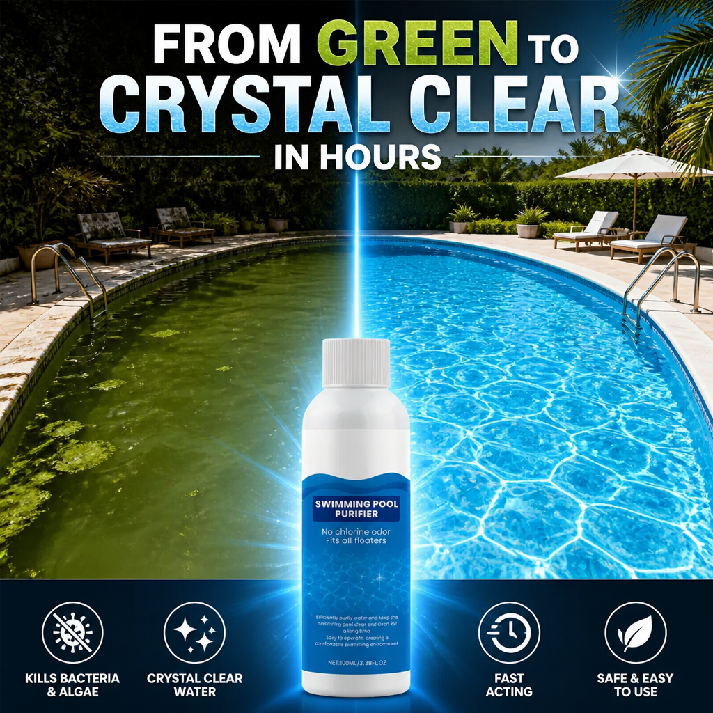 💧BUY 1 GET 1 FREE💧Swimming Pool Purifying Liquid – Crystal Clear Water, Zero Hassle! ✨ Say goodbye to green water & harsh chemicals – just pure, fresh swimming every time. 🏊‍♂️💙
