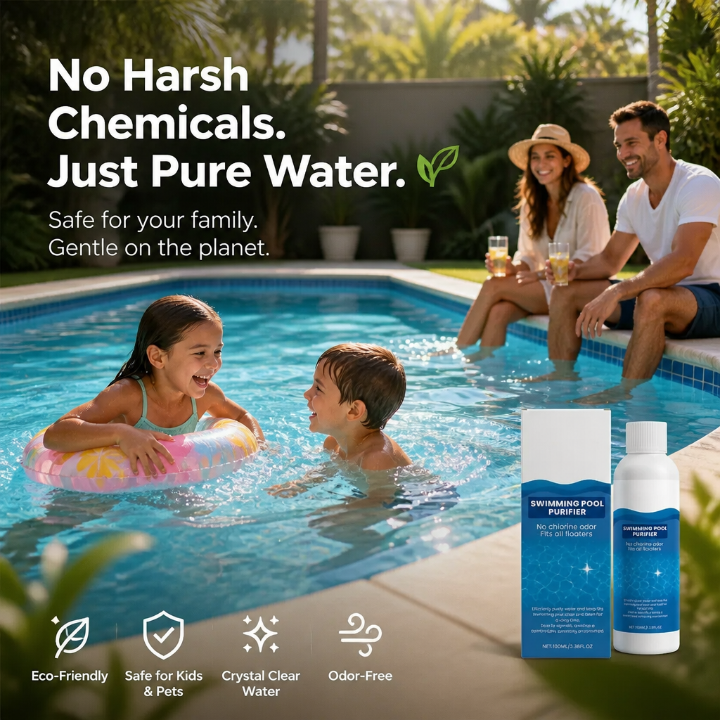 💧BUY 1 GET 1 FREE💧Swimming Pool Purifying Liquid – Crystal Clear Water, Zero Hassle! ✨ Say goodbye to green water & harsh chemicals – just pure, fresh swimming every time. 🏊‍♂️💙